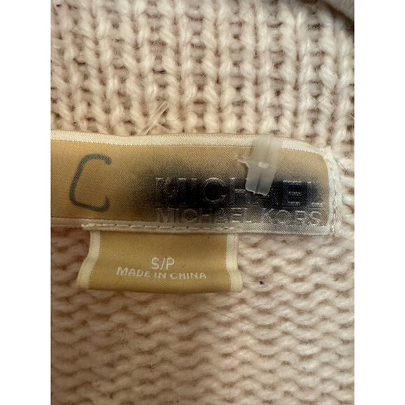 Michael Kors Knit Cardigan Women’s S Neutral Beige Wool Blend Open Front - Picture 7 of 7